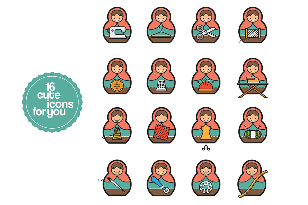 Sew Matryoshkas Icons, an Icon by paulopivato (Photo 2 of 3)