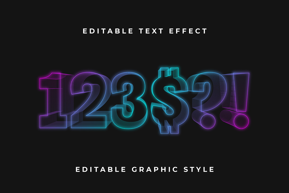 Neon Gradiente Lined Text Effect preview 2