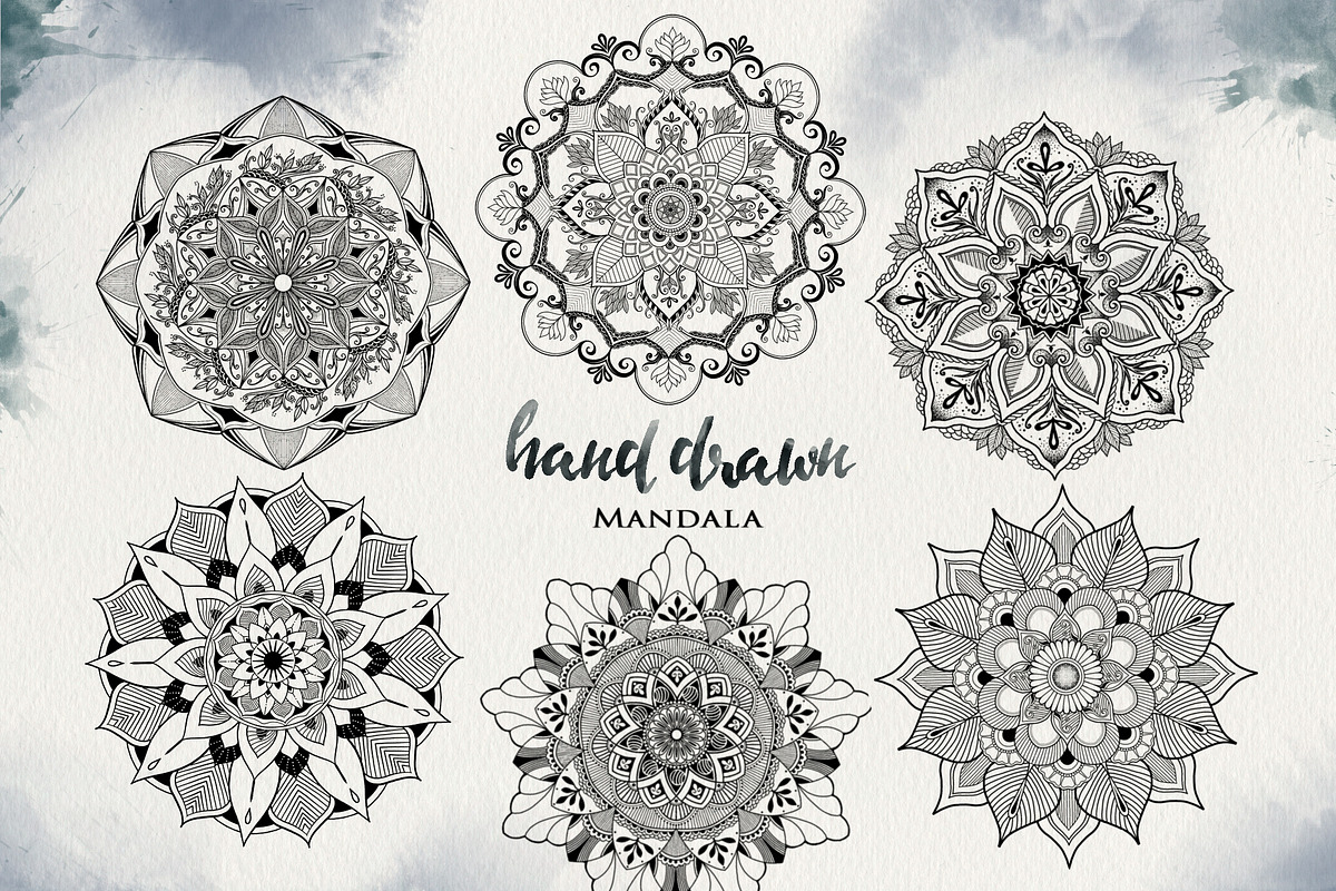 Watercolor & Gold Hand Drawn Mandala, an Object Illustration by Papatongartist (Photo 4 of 9)