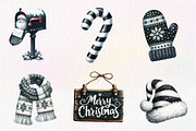 Black and White Christmas Clipart, an Illustration by CreationArt (Thumbnail 5 of 5)