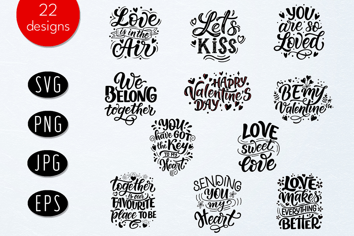 Love SVG Bundle. Valentine’s Day SVG, an Object Graphic by rinaletters (Photo 3 of 8)