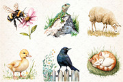 Watercolor Garden Animal Clipart, an Illustration by Libby Wishes (Thumbnail 2 of 6)