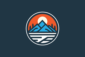 Mountain Peak With Pine Tree Logo, a Branding & Logo Template by funpixel