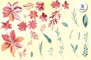 Blush Flowers and Leaf collection, a Decorative Illustration by Zmapist (Thumbnail 2 of 2)