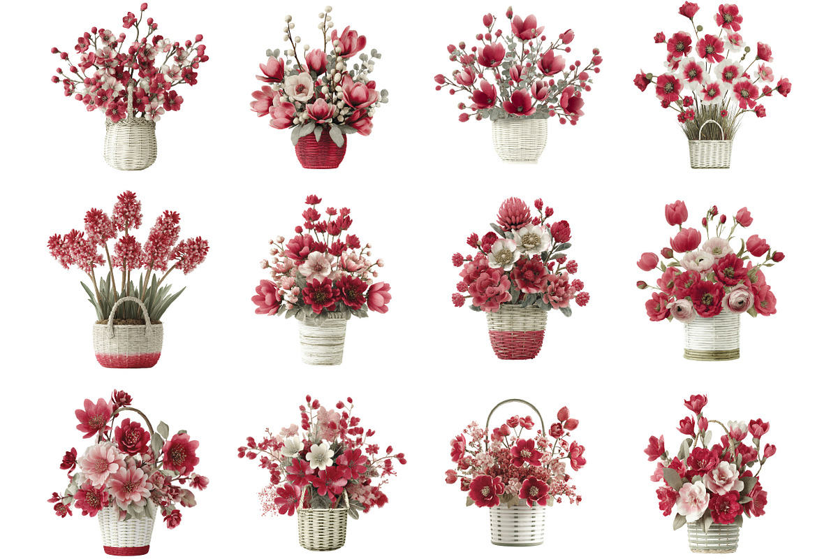 Spring Flower Basket Clipart, an Illustration by Designking (Photo 2 of 5)