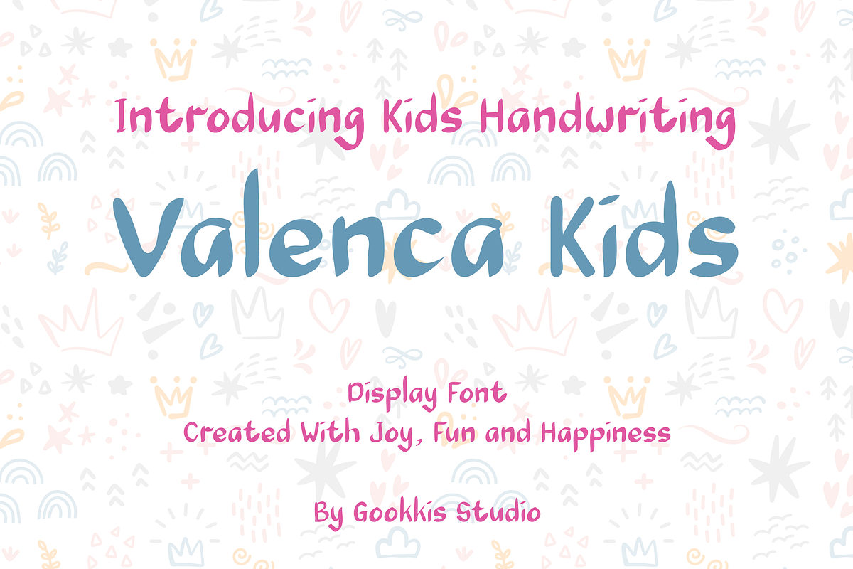 Valenca Kids Handwritten Font, a Handwritten Font by Gookkis Studio (Photo 1 of 5)