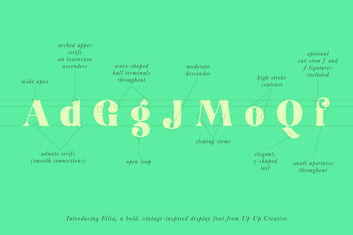 Filia Display Font, a Serif Font by Up Up Creative (Photo 9 of 12)