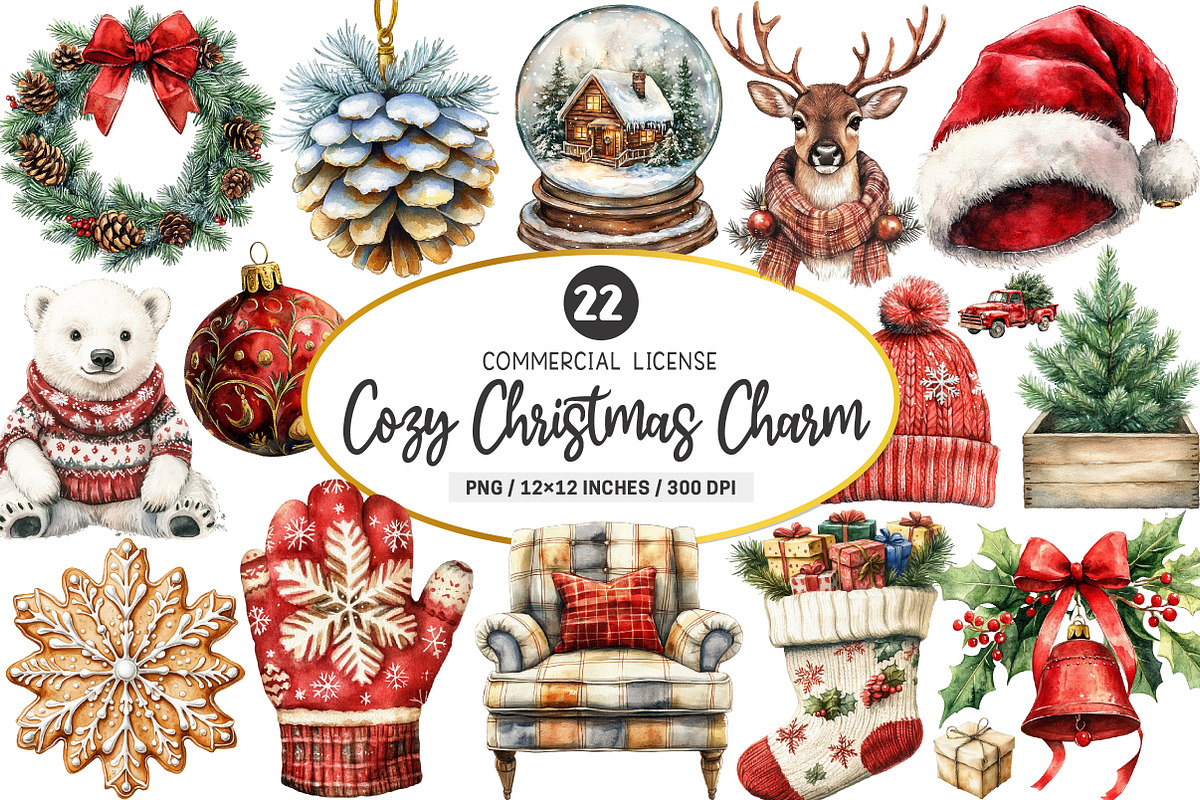 Cozy Christmas Charm Sublimation, an Illustration by SinaCreation (Photo 1 of 5)