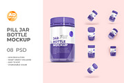 Pill Jar Bottle Mockup (08 PSD), a Packaging Mockup by Adstart (Thumbnail 1 of 3)