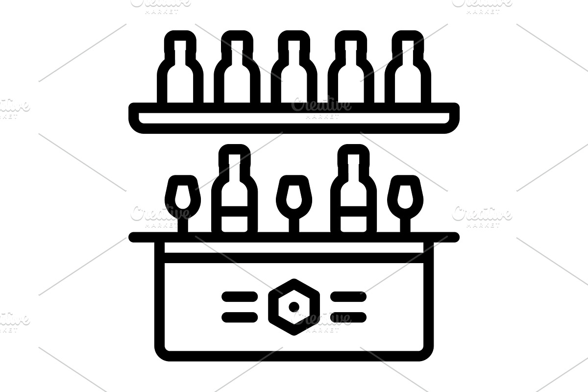 Bar drink blak icon, an Outline Icon by Creative priyanka