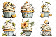 Watercolor Summer Cupcake Clipart, an Illustration by Black Bird Studio (Thumbnail 4 of 5)