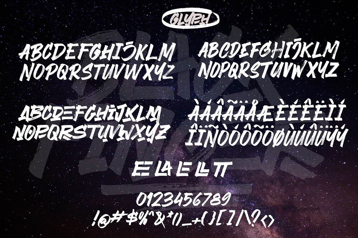 Black Finger Brush Font preview 2