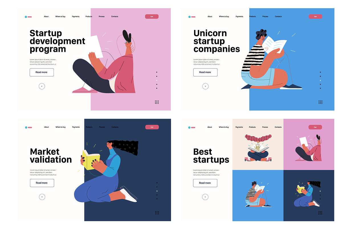 Startups flat vector illustrations, a Templates & Theme by Grivina's shop (Photo 26 of 45)