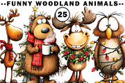 Funny Woodland Animals Clipart, an Illustration by CreationArt (Thumbnail 1 of 5)