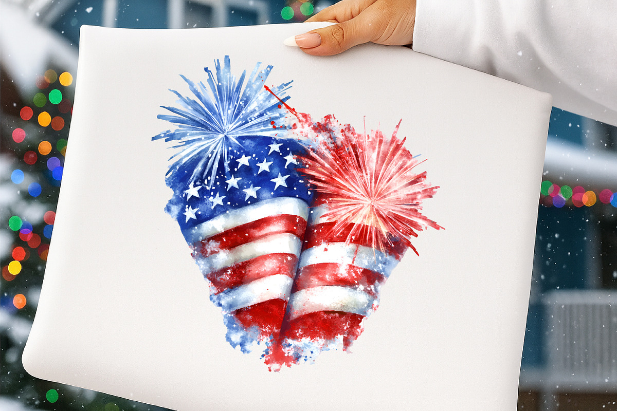 Watercolor 4th Of July Clipart, an Illustration by Digital Artistic99 (Photo 6 of 9)