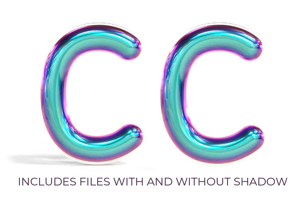 Iridescent Glass 3D Type Alphabet, an Object Graphic by Transfuchsian (Photo 5 of 8)