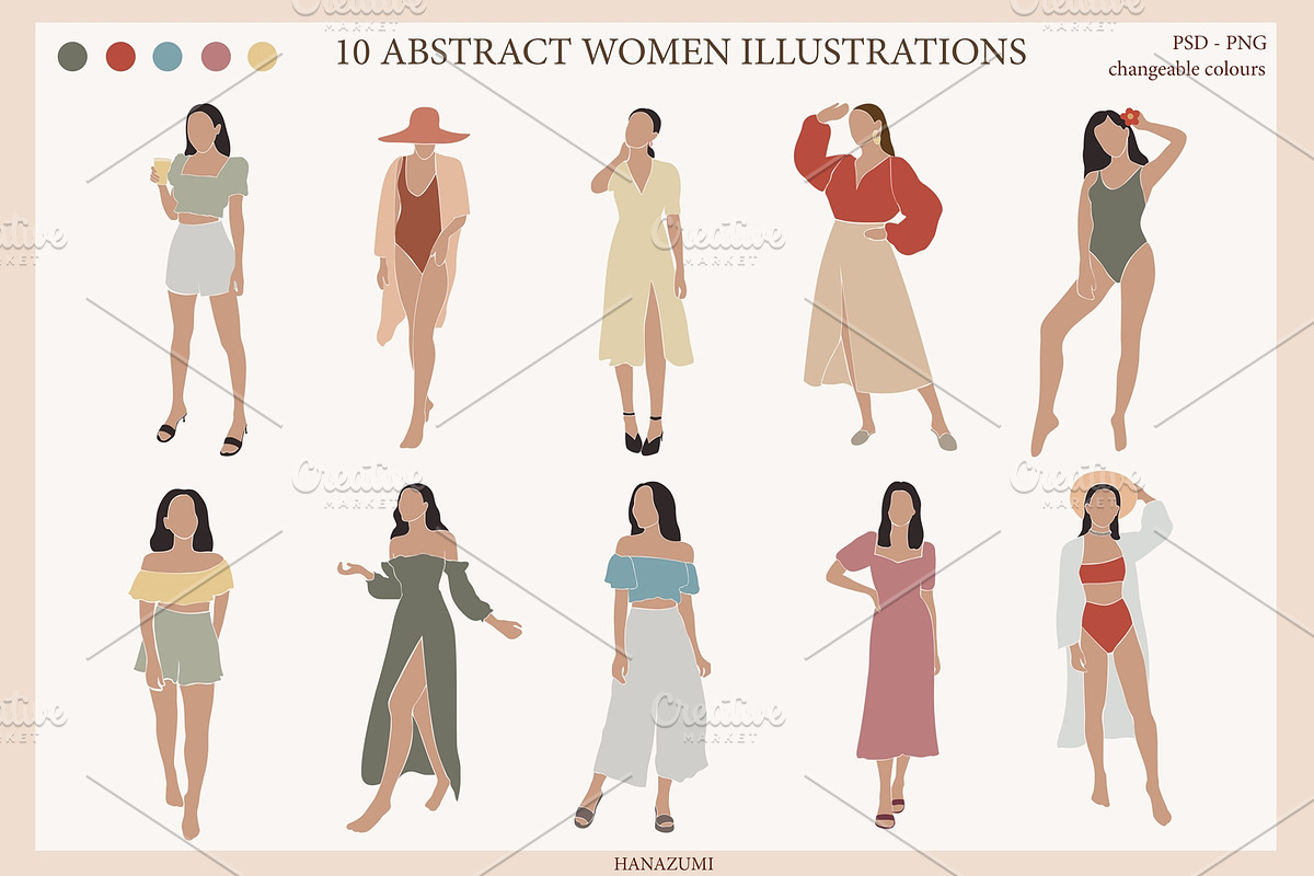 Women Abstract Summer, a Seasonal Illustration by Hanazumi (Photo 3 of 9)