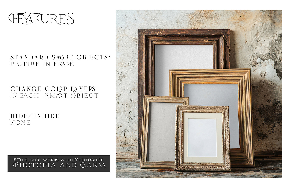 Vintage Frames PNG & PSD Mockups, a Product Mockup by mock-ups (Photo 3 of 10)