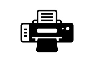 Printer paper solid icon, a Solid Icon by Creative priyanka