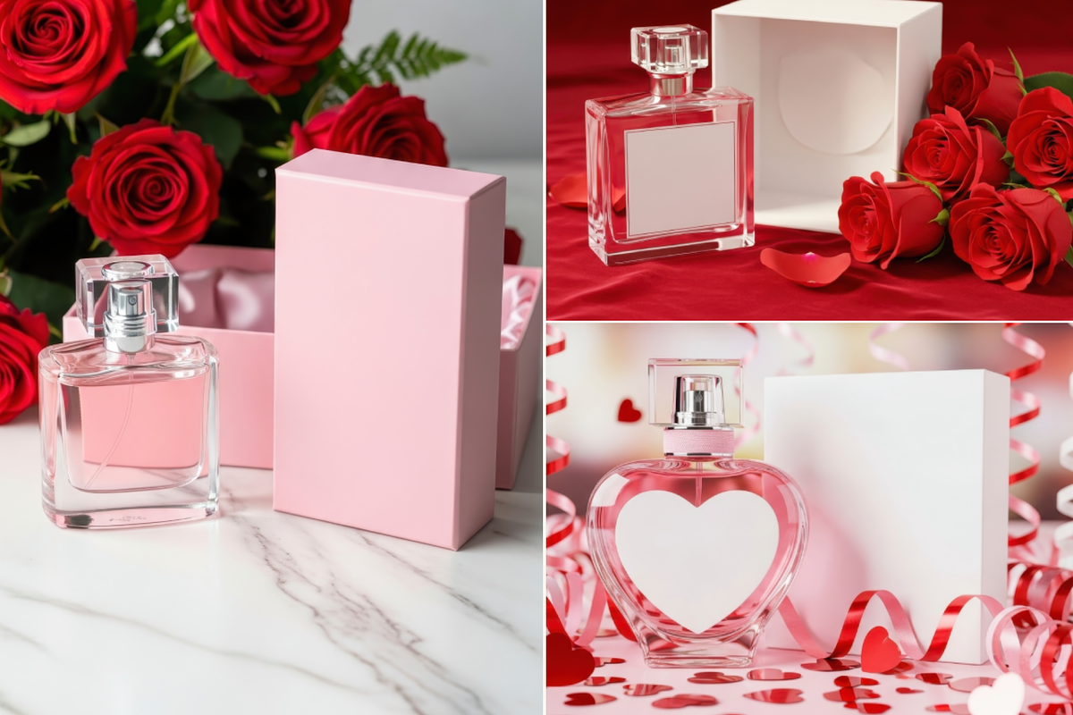 Valentine Perfume Bottle Mockup 1000, a Packaging Mockup by KennedyStudio (Photo 5 of 15)
