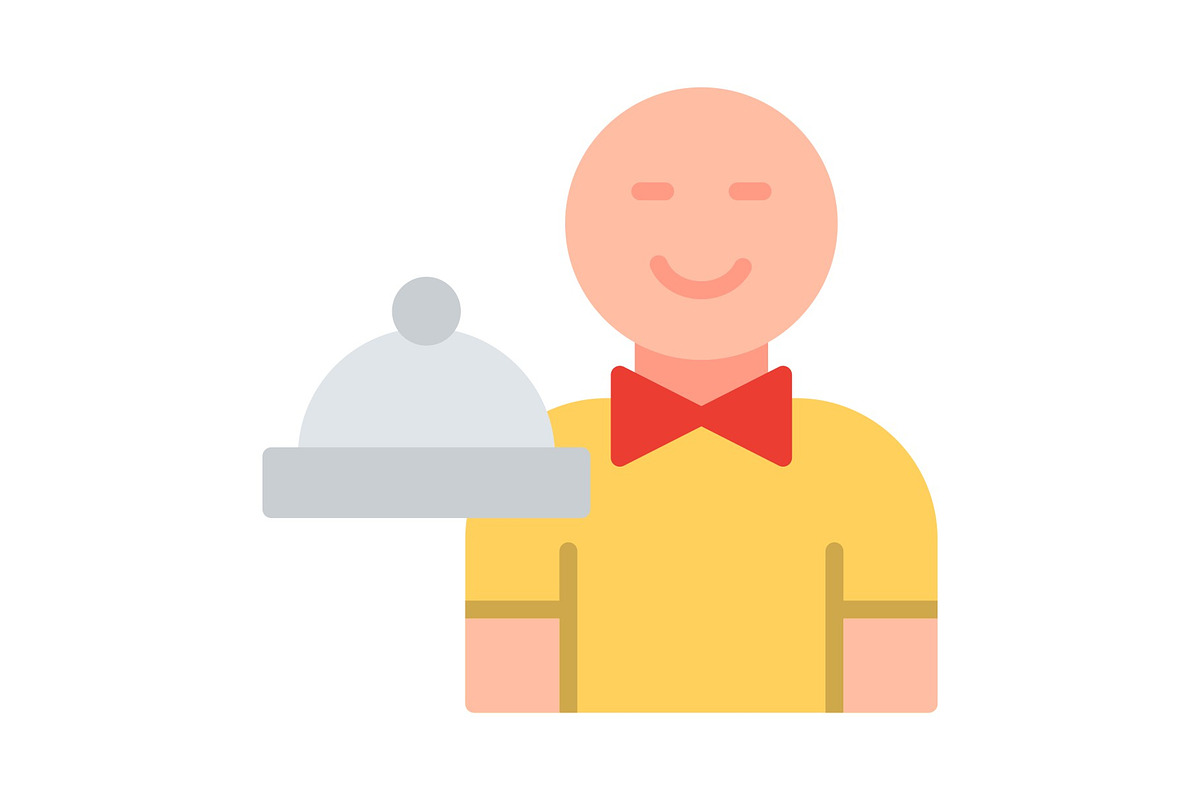 Waiter Flat Icon, a Duotone Icon by Pexelpy (Photo 1 of 2)
