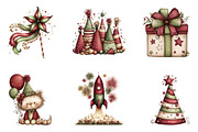Watercolor Happy New Year Clipart, an Illustration by designcity5 (Thumbnail 4 of 5)