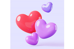 3d Render Valentine Day Banner