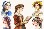 Watercolor Renaissance Lady, a Person Illustration by Design Scotch (Thumbnail 4 of 8)