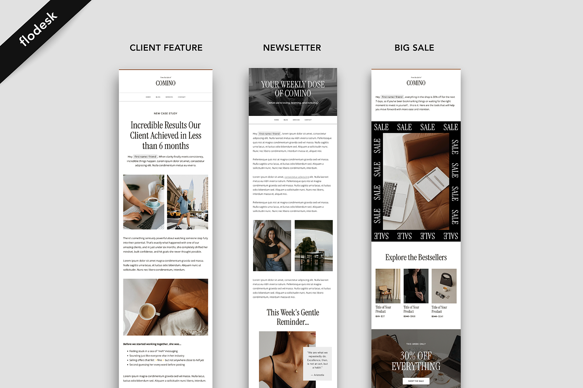 Flodesk Email Templates | Comino, an Email Template by Designorina (Photo 5 of 9)