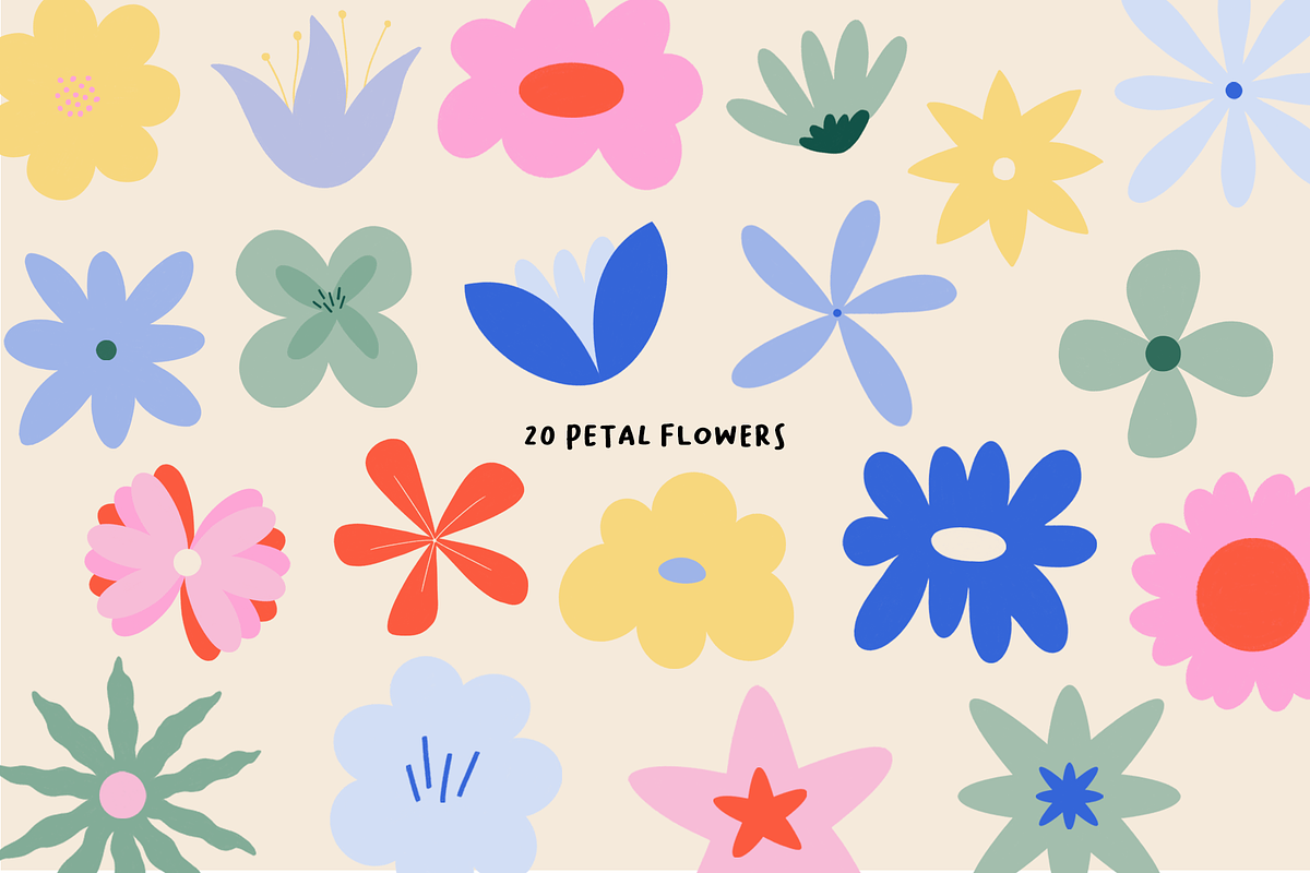 Hand drawn Modern Flowers, a Decorative Illustration by polinestudio (Photo 2 of 8)