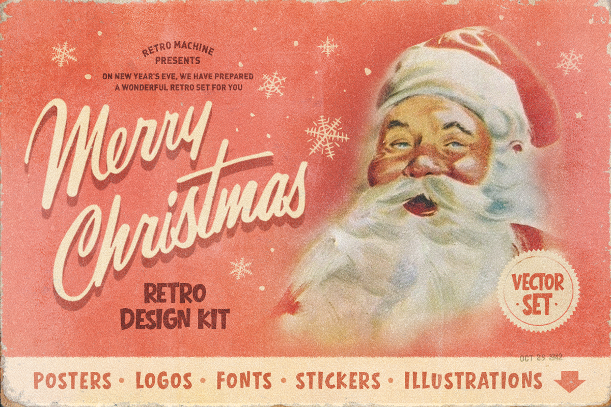 Retro Christmas Design Kit, a Seasonal Illustration by Retro Machine (Photo 1 of 17)