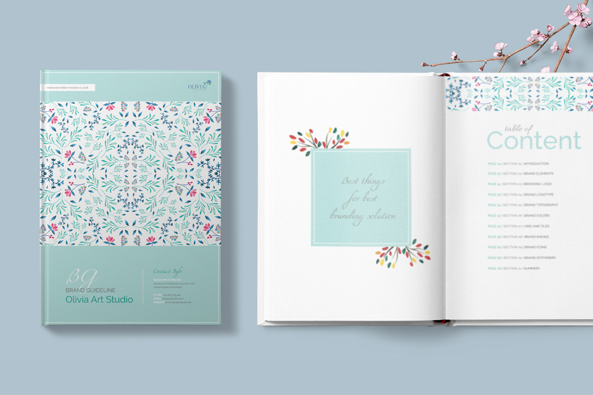 BRAND GUIDELINE - Watercolor Edition, a Brochure Template by Typography Prime (Photo 2 of 8)