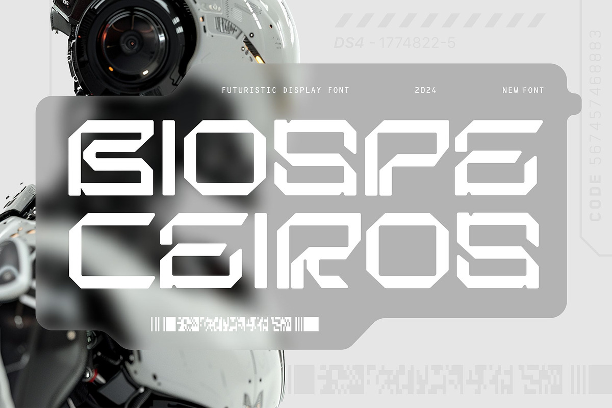 Biospe Ceiros - Futuristic Typeface, a Serif Font by Imoodev (Photo 1 of 6)