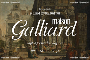 Maison Galliard – Elegant Font Trio, a Script Font by Creacy Studio