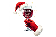 FunnyWine Christmas Cocktail Clipart, a Seasonal Illustration by Creative design (Thumbnail 7 of 7)