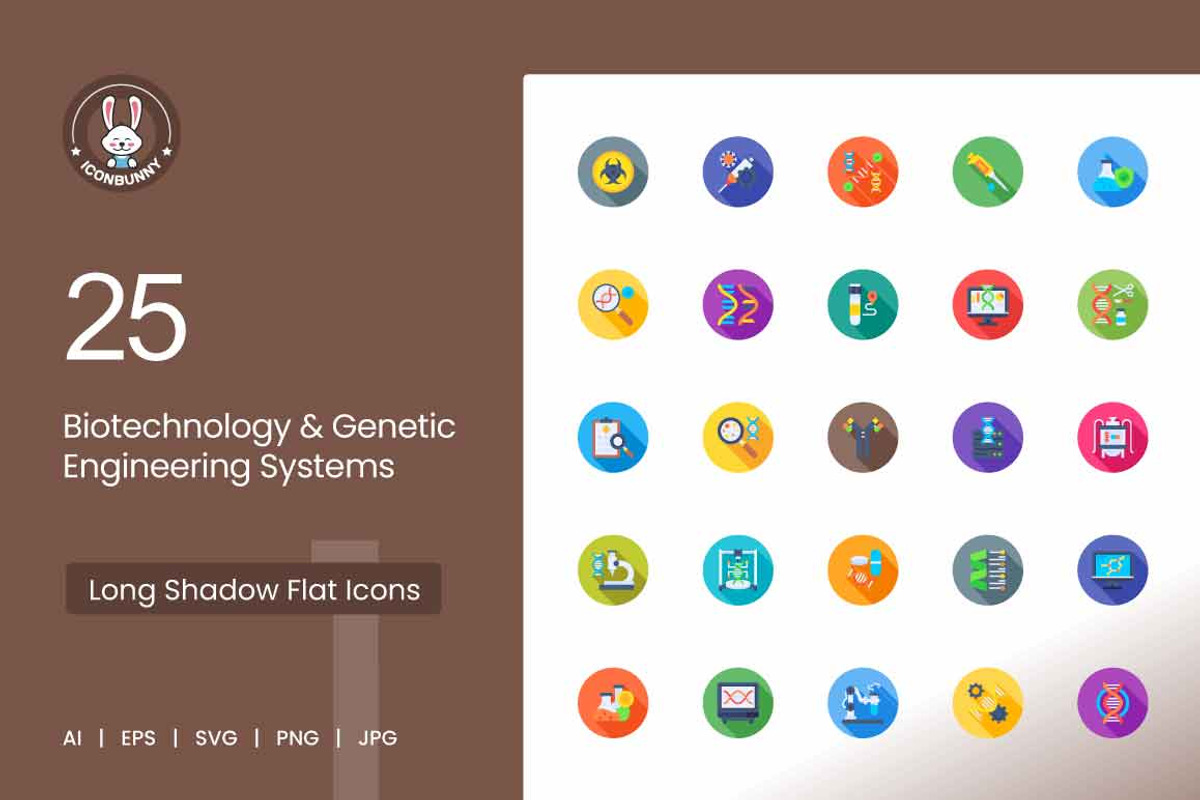 25 Biotechnology Icons, a Solid Icon by IconBunny (Photo 1 of 2)