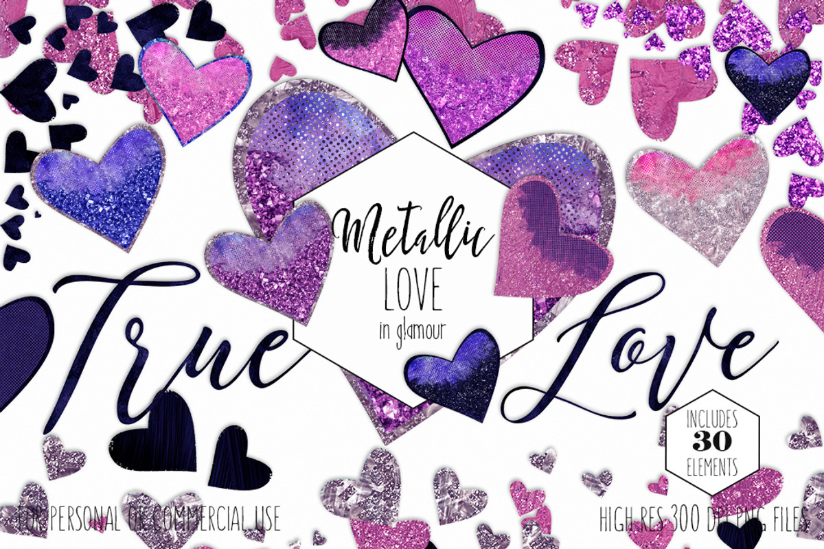 Navy & Pink Love Hearts Clipart, an Illustration by ClipartBrat Graphics (Photo 1 of 5)