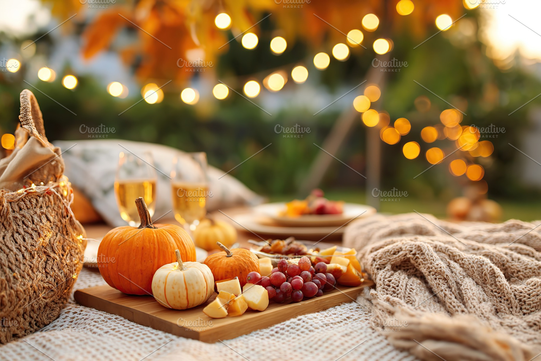 Inner-city courtyard picnic featuring seasonal foods and cozy atmosphere with s, a Photo by AlyaAnd