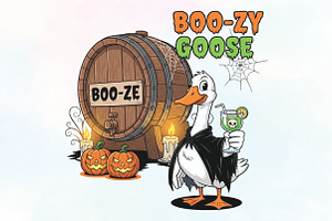 Funny Halloween Goose Sublimation, an Illustration by CraftArtStudio