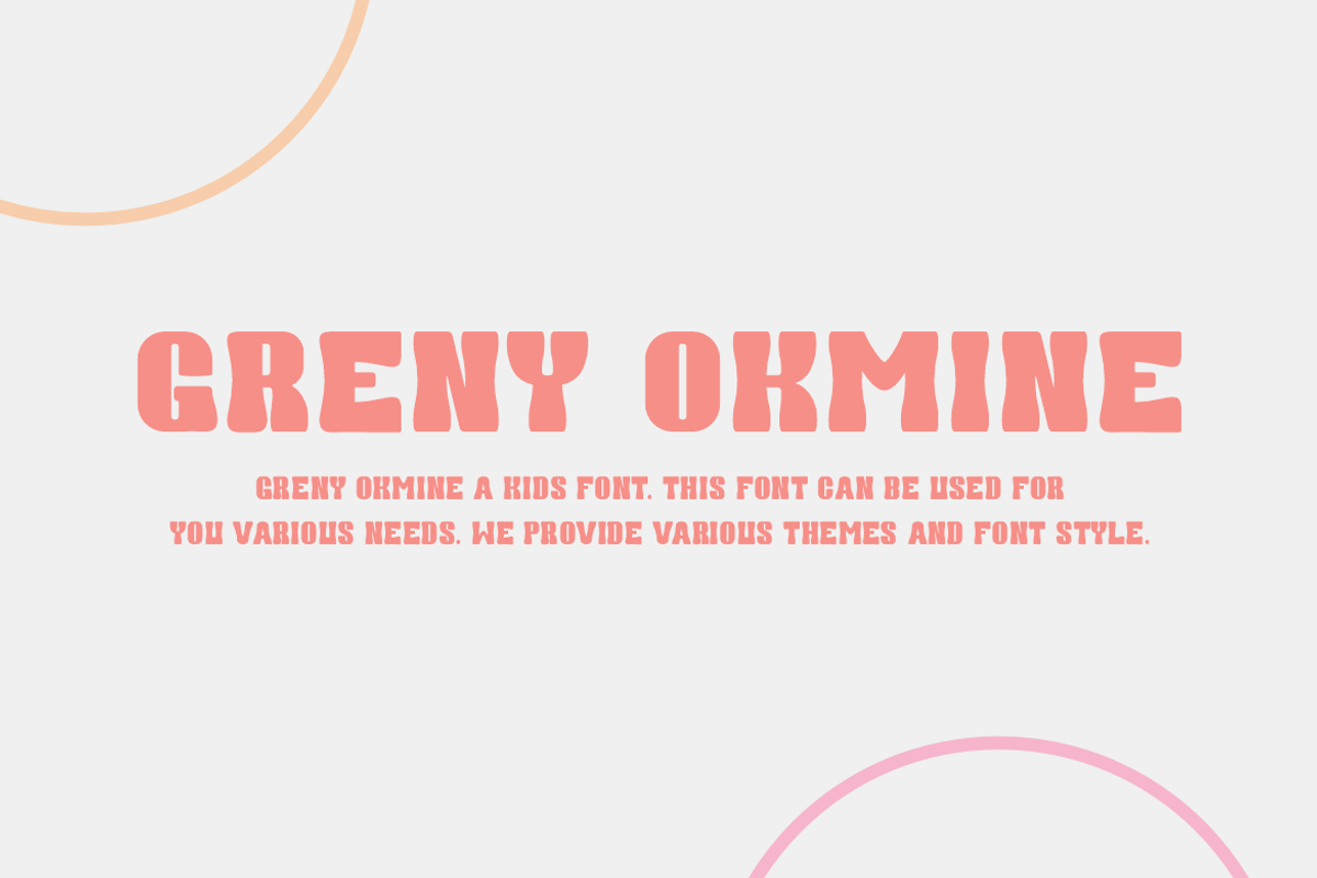 Greny Okmine - Groovy Font, a Sans Serif Font by Iqsiart Studio (Photo 2 of 6)