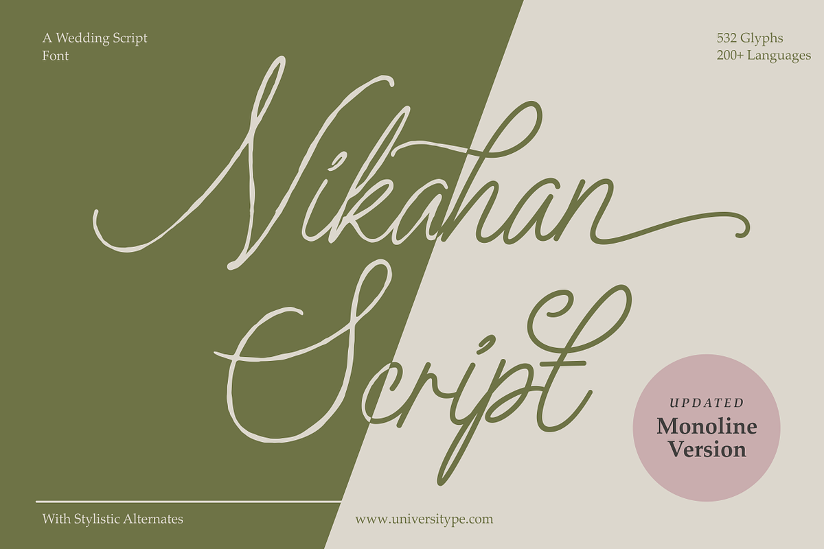 UT Nikahan Script -  Updated Version, a Script Font by Universitype (Photo 1 of 12)