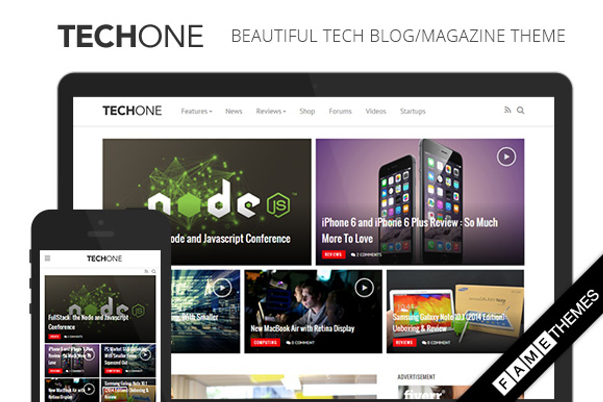 Techone - Tech Magazine Theme, a WordPress Template by FameThemes (Photo 1 of 4)