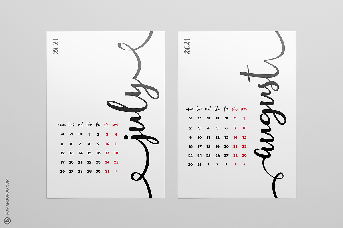 NEW 2021 Year Calligraphy Calendar, a Stationery Template by Bordo (Photo 4 of 7)