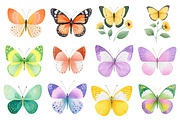 Watercolor Butterfly Clipart Bundle, an Illustration by Dream Creation (Thumbnail 2 of 6)