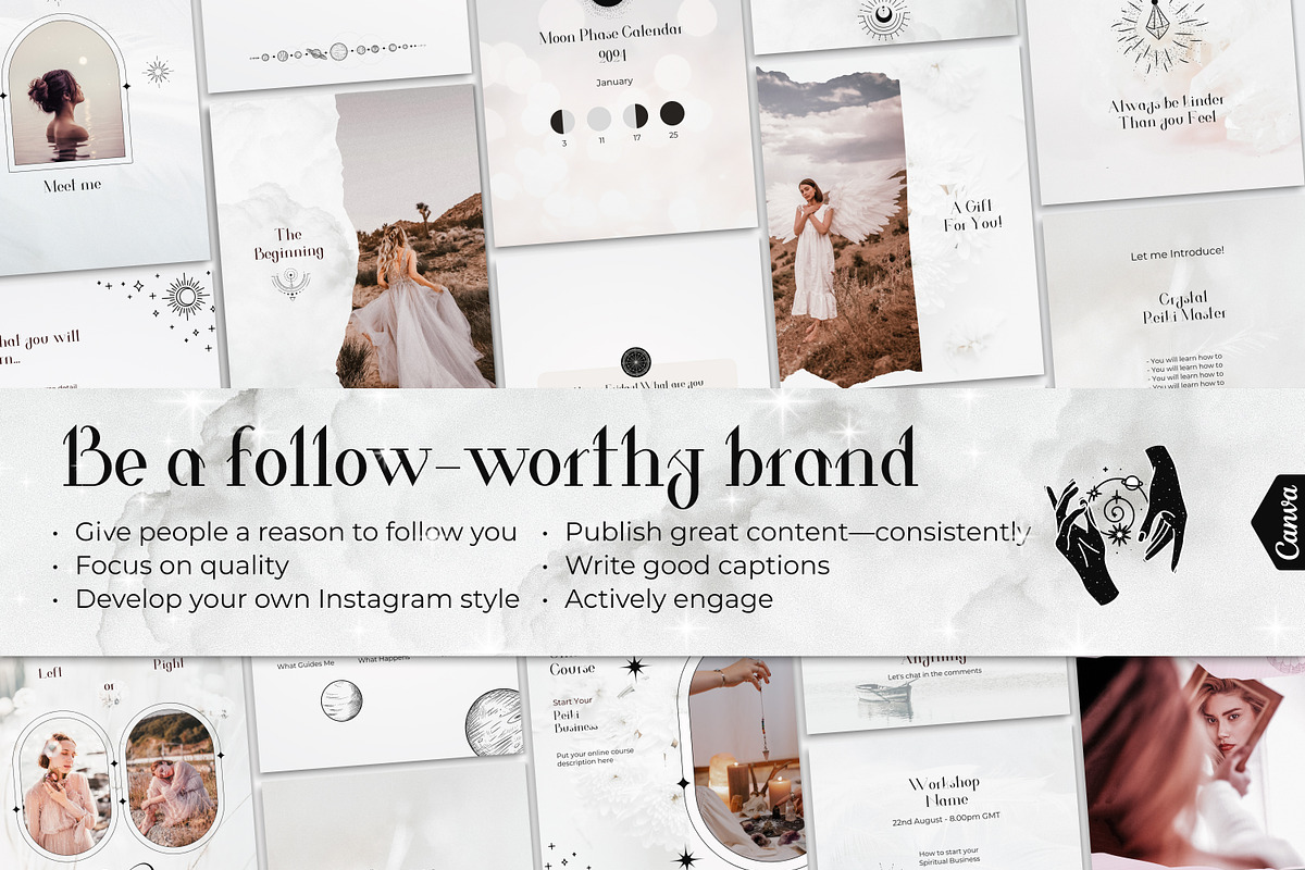 White Spiritual Instagram Posts, a Social Media Template by Under My Cozy Roof (Photo 7 of 11)