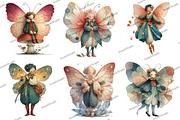 Whimsical Butterfly Fairy Clipart, an Illustration by DreamArtGraphic (Thumbnail 3 of 5)
