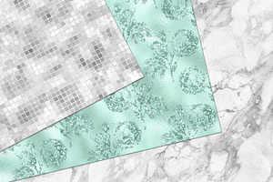 Glitzy Aqua Digital Paper