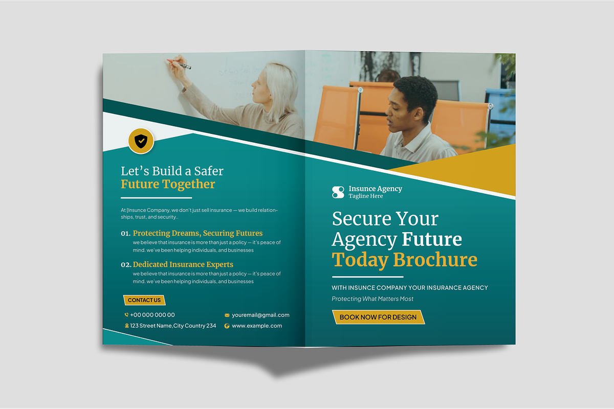 Insurance Agency Brochure Bifold, a Brochure Template by SquidPixey (Photo 4 of 6)