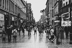 City containing city, town, and people