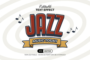 3D Text Effect Jazz Music Style